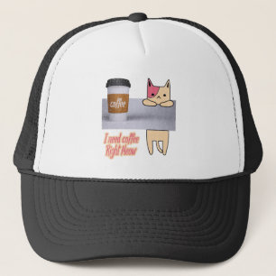 I Need Coffee Right Meow  The best cat gifts Trucker Hat