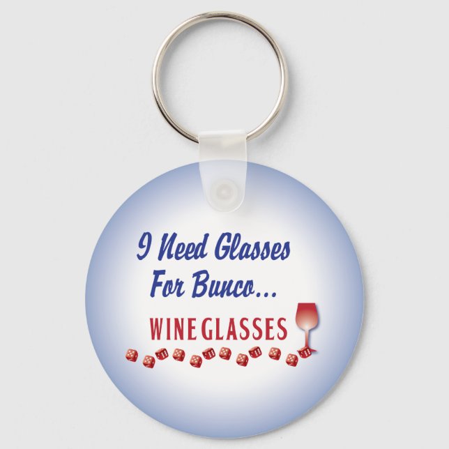 I need glasses for bunco ... wine glasses key ring (Front)