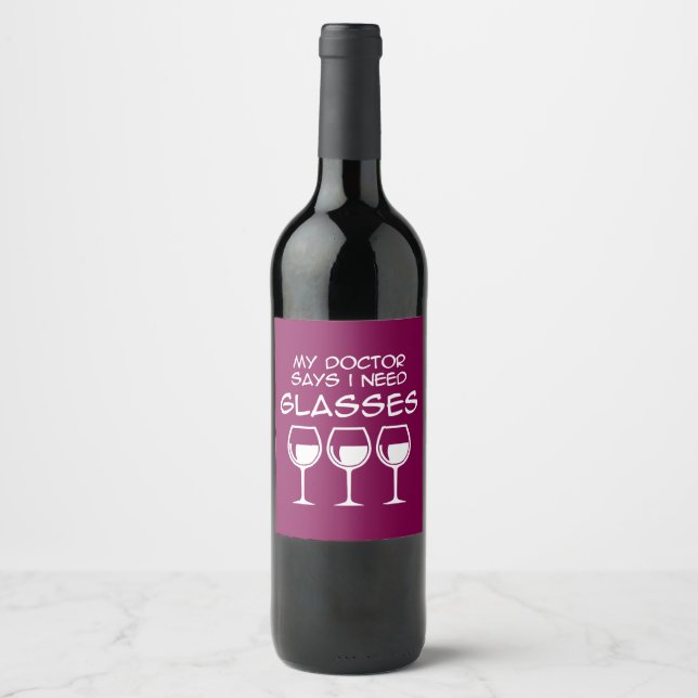 I need glasses wine label (Front)