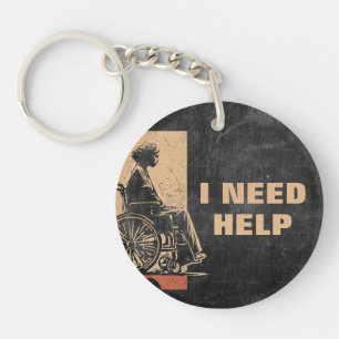 I Need Help Emergency ID Tag – Contact & Medical Key Ring