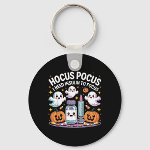 I Need Insulin to Focus Funny Halloween Diabetic Key Ring