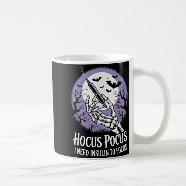 I Need Insulin To Focus Halloween Funny Design  Coffee Mug (Right)