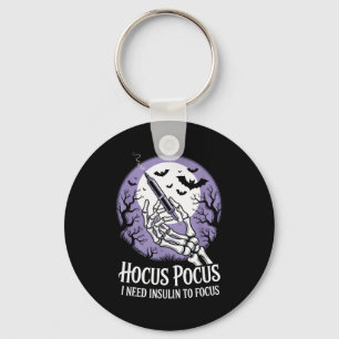 I Need Insulin To Focus Halloween Funny Design  Key Ring