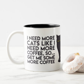 "I need more cats like I need more coffee..." Mug