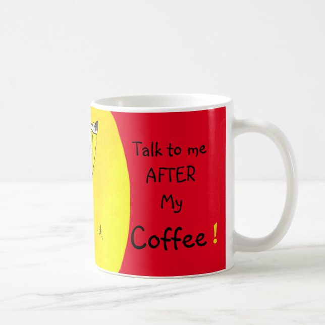 I Need My Coffee, Edgy Whimsical Guy Coffee Mug (Right)