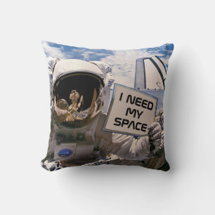 I Need My Space Funny NASA Astronaut Holding Sign Cushion