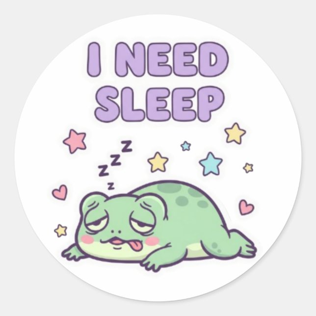I Need Sleep Frog Sticker Cute Sleepy Frog Exhaust (Front)