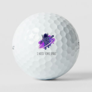'I Need Some Space' Funny Playful Astronaut Gift Golf Balls