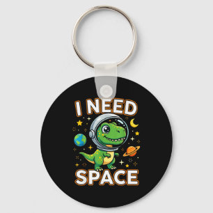 I Need Space Cute Dino Astronaut  Key Ring