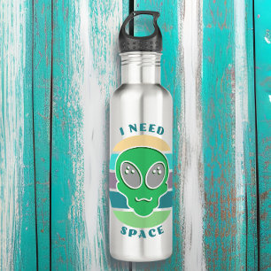 I Need Space   Funny Vintage Alien Pun 710 Ml Water Bottle