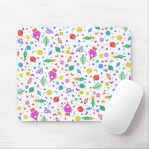 I Need Space Rocketship UFO Pattern Colorful Mouse Pad