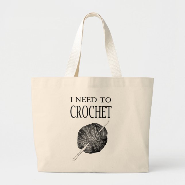 I need to crochet yarn and project large tote bag (Front)