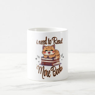 I Need to Read More Books" Kawaii Cat Mug