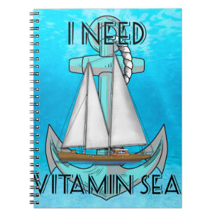 I Need Vitamin Sea Boat Notebook