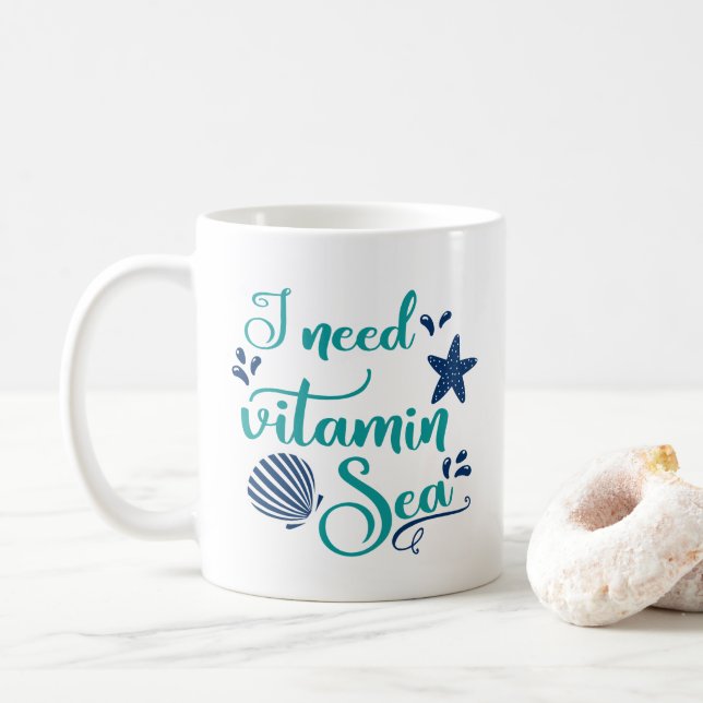 i need vitamin sea coffee mug (With Donut)
