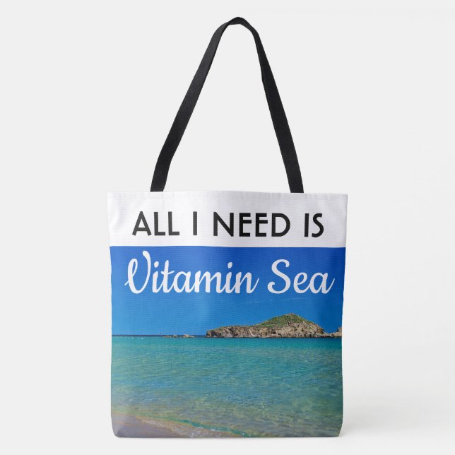 I need Vitamin Sea italian turquoise water Tote Bag (Front)