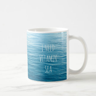 I NEED VITAMIN SEA - Mug with sea background.