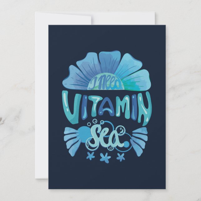 I Need Vitamin Sea: Ocean's Call Holiday Card (Front)