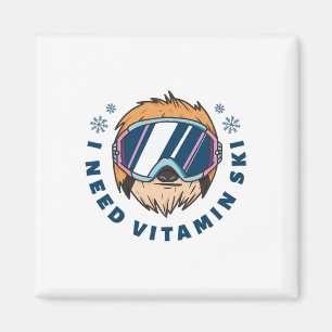 I Need Vitamin Ski - Skiing Magnet