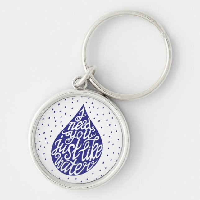 I Need You Just Like Water Key Ring (Front)