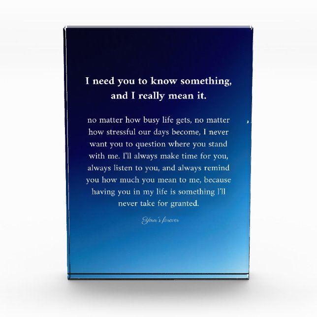 I Need You to Know Something Photo Block (Front)