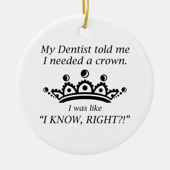 I Needed A Crown Ceramic Tree Decoration (Front)