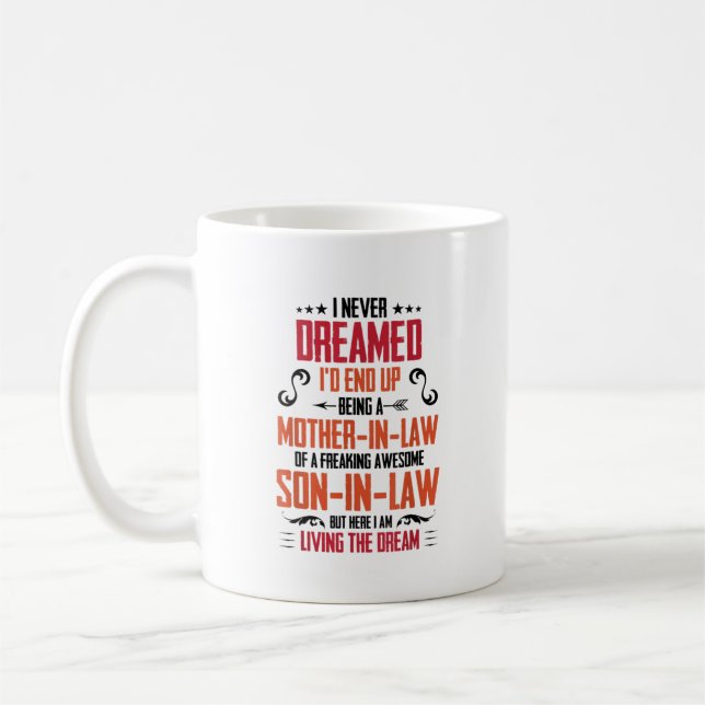 I Never Dreamed I'd End Up Being A Mother In Law Coffee Mug (Left)