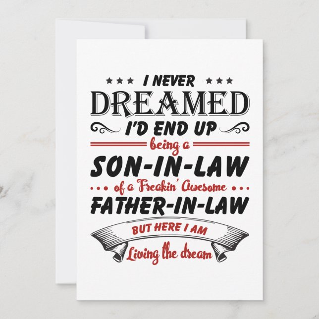 I Never Dreamed I'd End Up Being A Son-In-Law (Front)