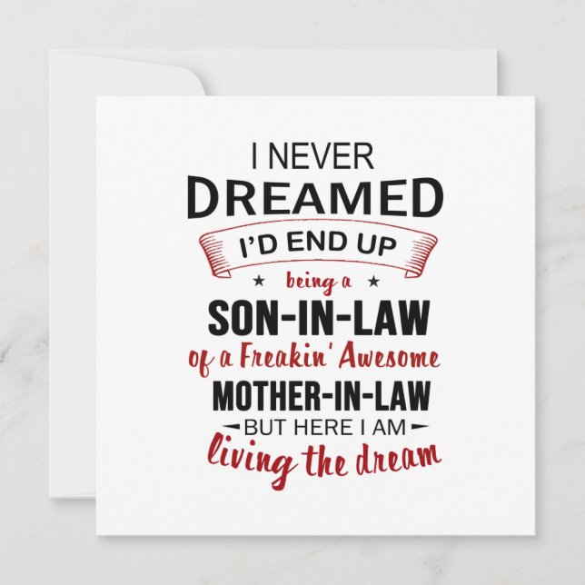 I Never Dreamed I'd End Up Being A Son-In-Law Invitation (Front)