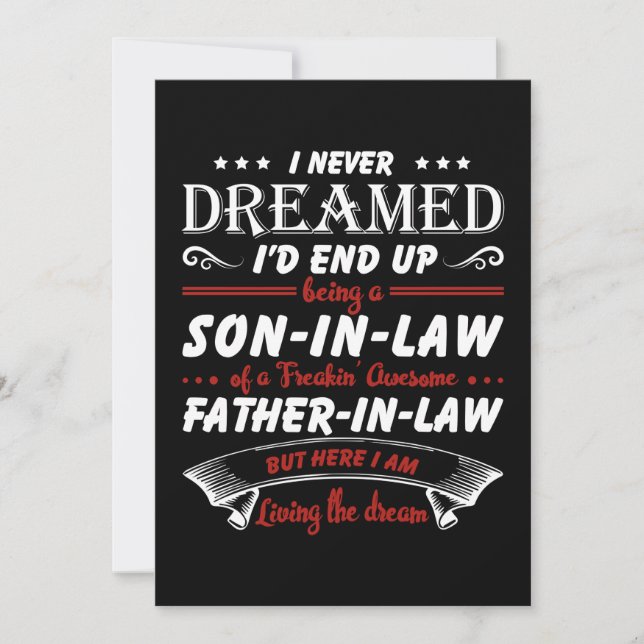 I Never Dreamed I'd End Up Being A Son-In-Law Save The Date (Front)