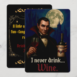 “I Never Drink… Wine” Vampire Horror Humour  Invitation