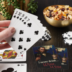 “I Never Drink… Wine” Vampire Horror Humour Playing Cards