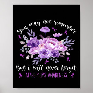 I Never Forget Heimerheimer Awareness. Wear Purple Poster