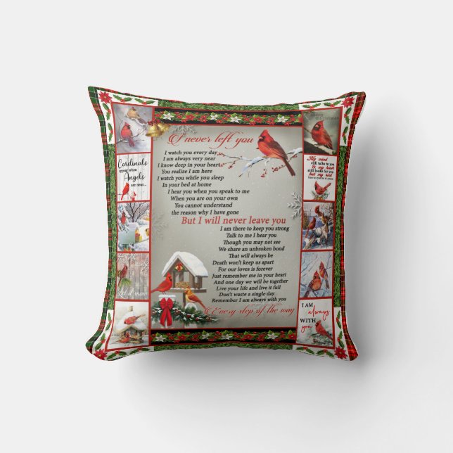 I Never Left You Christmas Cardinal Nice Gift Cushion (Front)