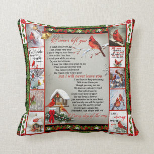 I Never Left You, Christmas Cardinal Quilt Blanket Cushion