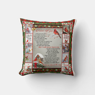 I Never Left You, Christmas Cardinal Quilt Blanket Cushion