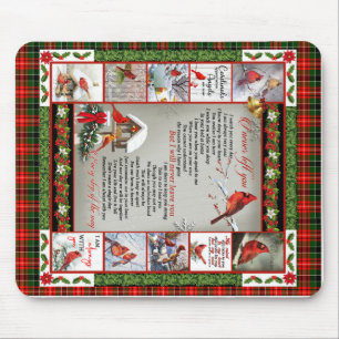 I Never Left You, Christmas Cardinal Quilt Blanket Mouse Pad