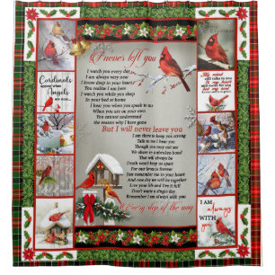 I Never Left You, Christmas Cardinal Quilt Blanket Shower Curtain