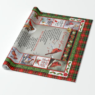 I Never Left You, Christmas Cardinal Quilt Blanket Wrapping Paper