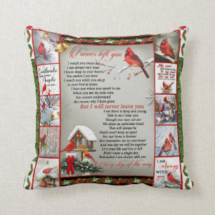 I Never Left You, Christmas Cardinal Quilt Cushion