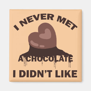 I NEVER MET A CHOCOLATE I DIDN'T LIKE MAGNET