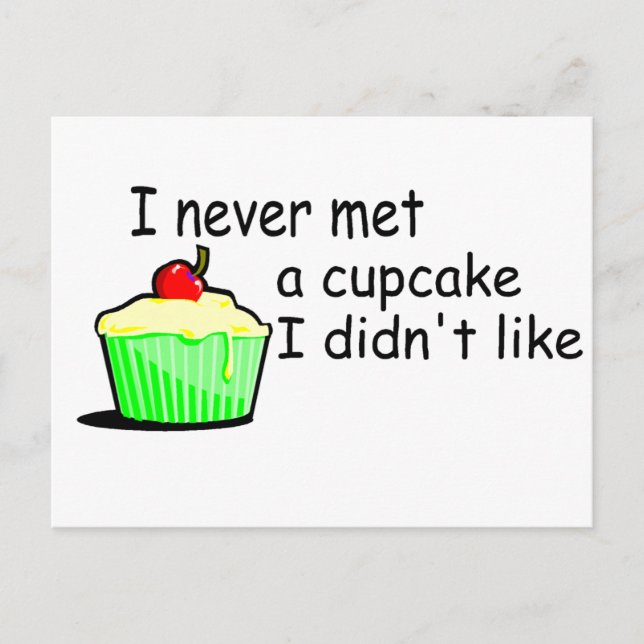 I Never Met A Cupcake I Didnt Like Postcard (Front)
