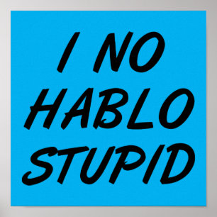 I No Hablo Stupid Funny Poster Sign