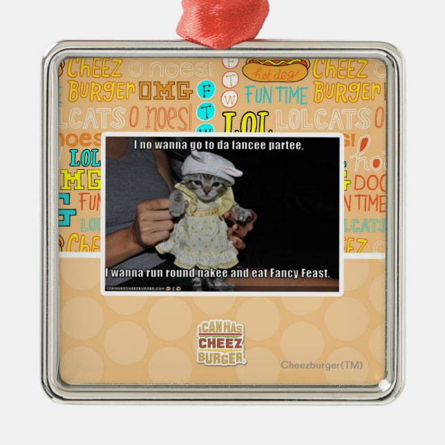 I no wanna go to da fancee partee metal tree decoration (Front)