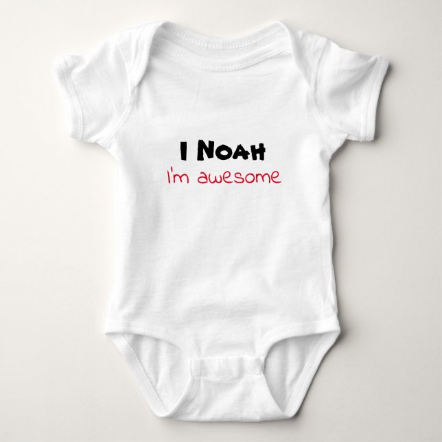 I Noah I'm Awesome baby boy baby grow Baby Bodysuit (Front)