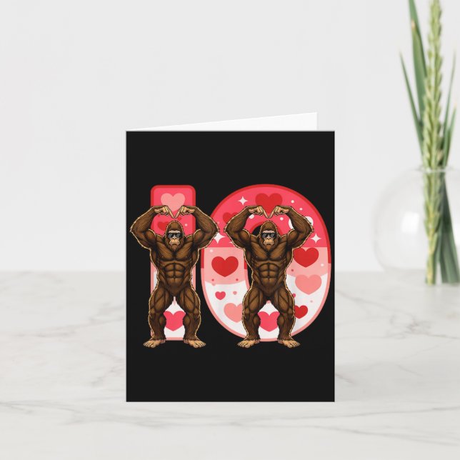 I-o Couples Matching Funny Bigfoot In Midwestern V Card (Front)
