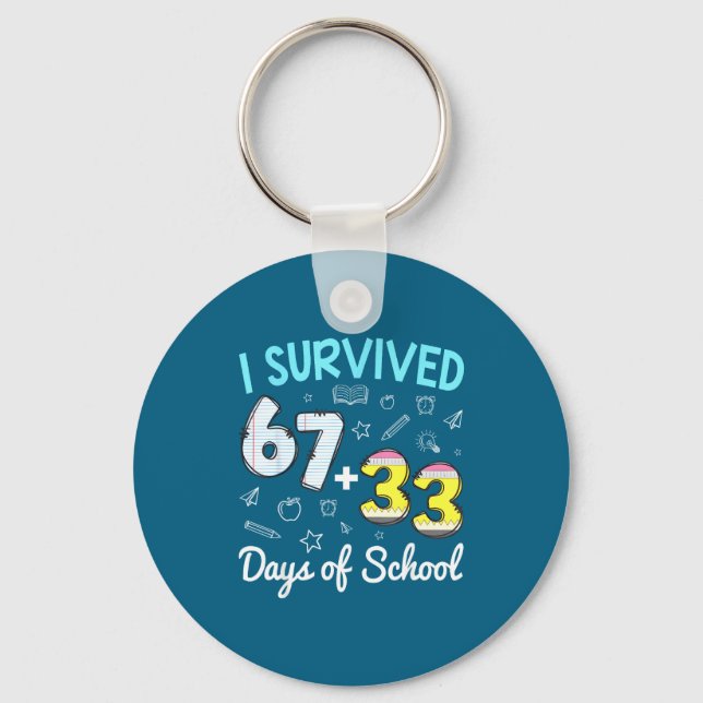 I Of Survived 67 33 Days School Key Ring (Front)