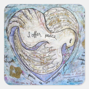 I offer peace square sticker