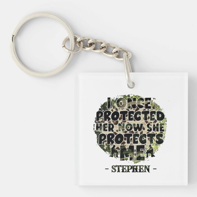 I Once Protected Her, Now She Protects Me Key Ring (Front)