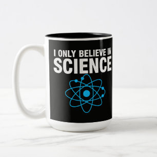 I Only Believe In Science Funny Science Lover Mini Two-Tone Coffee Mug